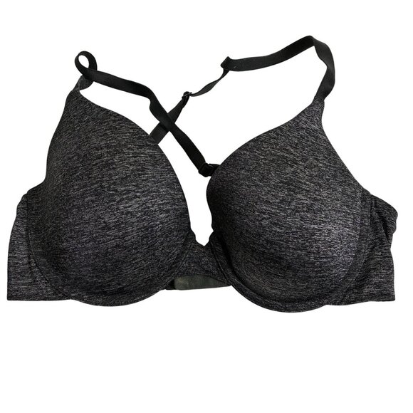 Victoria’s Secret Uplift Semi Demi Bra Heathered Black Sz 34D Coquette - Picture 1 of 6